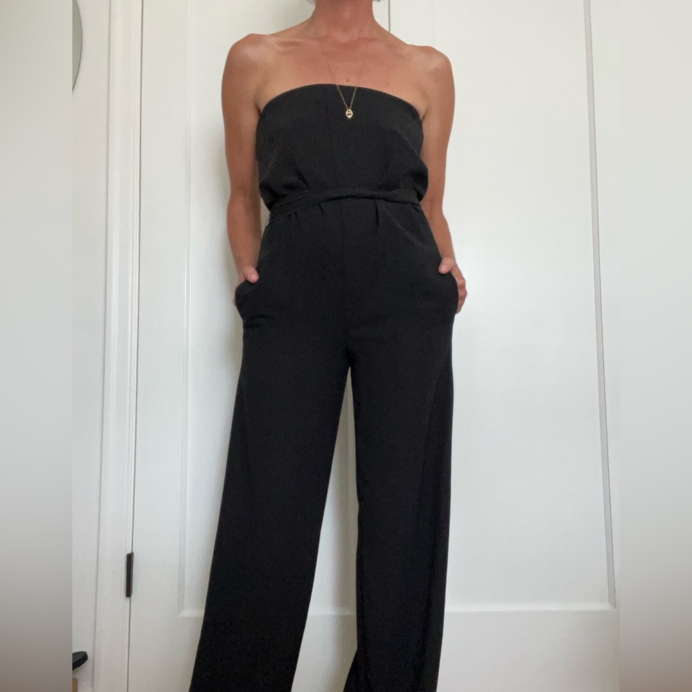 Vince Black Strapless Jumpsuit